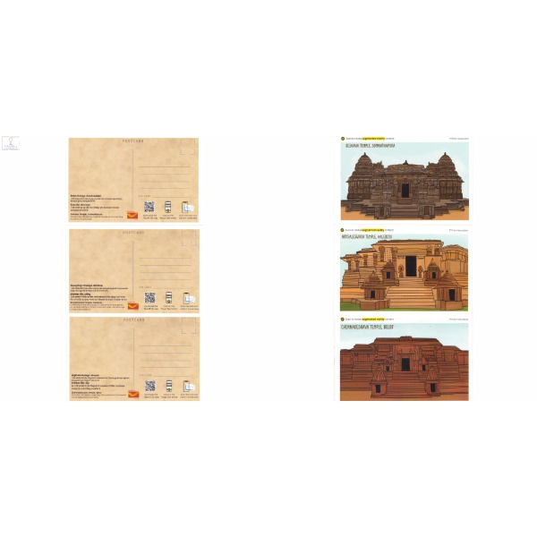 Augmented Picture Post Cards Of World Tourism Day Set Of 3 Postcards Chennakeshava Temple Belur Keshava Temple Somnathapura Hoysaleswara Temple Halebidu