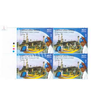 India 2015 Engineers India Limited Mnh Block Of 4 Traffic Light Stamp