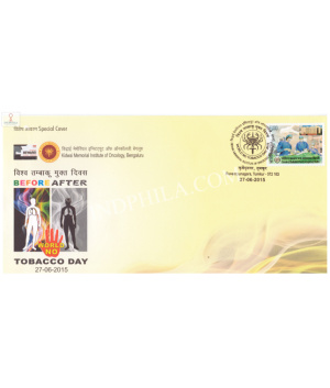 India 2015 Special Cover Of Woeld No Tobacco Day From Tumkur Karnataka