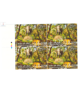 India 2015 Zoological Survey Of India S2 Mnh Block Of 4 Traffic Light Stamp