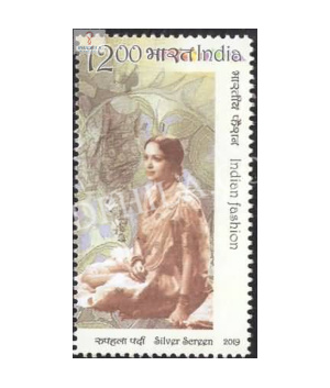 India 2019 Indian Fashion Sari 2nd Series Silver Screen Mnh Single Stamp