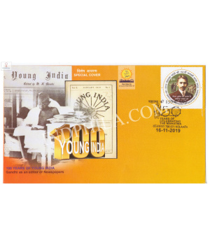 India 2019 Mahatma Gandhi Special Cover Of 100 Years Of Young India Kolkata