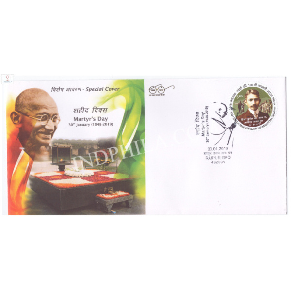 India 2019 Mahatma Gandhi Special Cover Of Martyrs Day Raipur