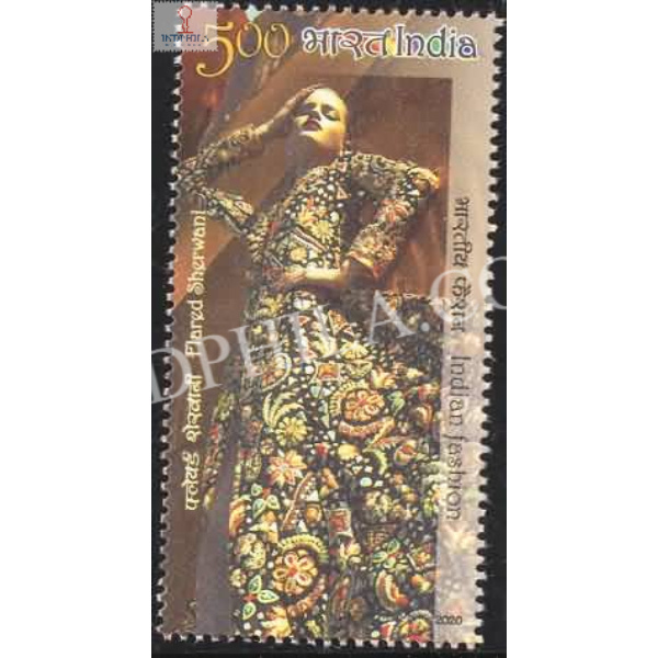 India 2020 Indian Fashion Series 4 Fashion Designers Flared Sherwani Mnh Single Stamp