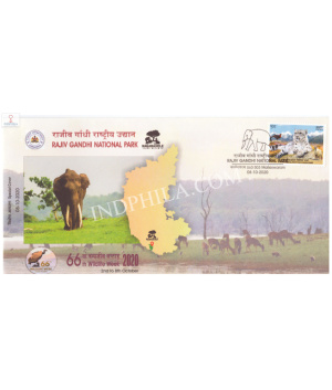 India 2020 Special Cover Of Rajiv Gandhi National Park 66th Wildlife Week From Bangalore Karnataka
