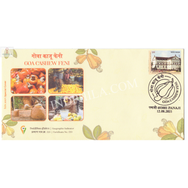 India 2021 Gi Tag Special Cover Of Goa Cashew Feni Was Released On 12th August 2021 Panaji Maharashtra