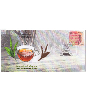 India 2021 Gi Tag Special Cover Of Kangra Tea Of Himachal Pradesh Unususal Cover Affixed With Tea Dust And Hot Foil Embosed On Coverwas Released On 2nd September 2021 Palampur Himachal Pradesh
