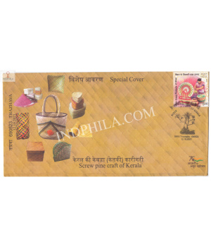 India 2021 Gi Tag Special Cover Of Screw Pine Craft Of Kerala Was Released On 12th October 2021 Thazhava Kerala