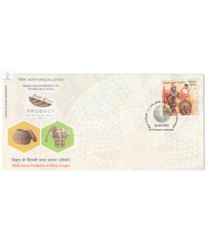 India 2021 Gi Tag Special Cover Of Sikki Grass Products Of Bihar Was Released On 24th August 2021 Darbhanga Bihar