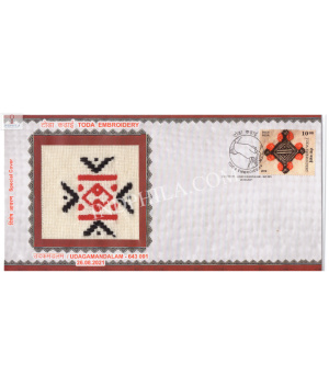 India 2021 Gi Tag Special Cover Of Toda Embroidery Unususal Cover With A Real Pices Of Embroidery Work Affixed Was Released On 26th August 2021 Udagamandalam Tamilnadu