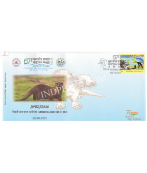 India 2021 Special Cover Of 67th Wildlife Week Smooth Coated Otter From Bangalore Karnataka