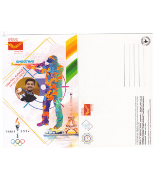 Picture Post Card Of Bronze Medal Winner Swapnil Kusale In Shooting Paris Olympics 2024