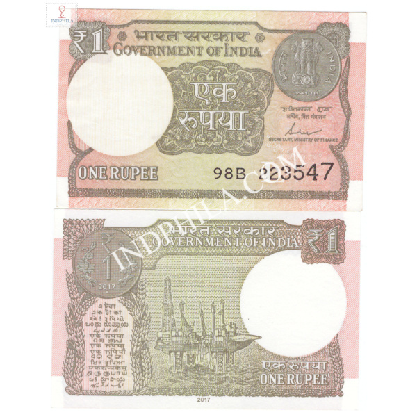 1 Rupees Note S Das Finance Secretary Inset L 2017 1_UNC