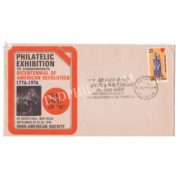 India 1976 Special Cover Of Indo American Society Usa Bicentennial Stamp Exhibition 1976 S3