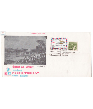 India 1987 Special Cover Of Webpex Post Office Day 1987 Calcutta