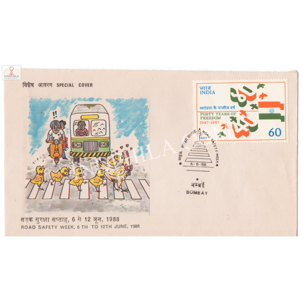 India 1988 Special Cover Of Road Safety Week 1988 Bombay