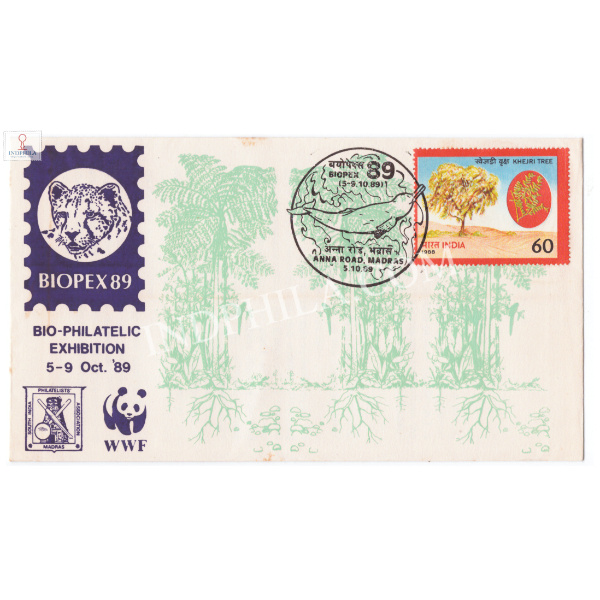 India 1989 Special Cover Of Biopex Wwf 1989 Madras S2