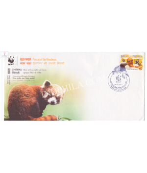 India 2014 Special Cover Of Red Panda Firecat Of The Himalayas Wwf Chitrali 2014 New Delhi