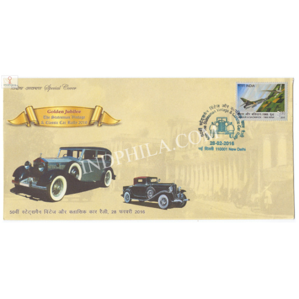 India 2016 Special Cover Of 50th The Statesman Vintage And Classic Car Rally 2016 New Delhi