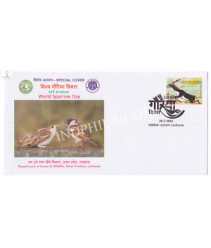 India 2016 Special Cover Of World Sparrow Day 2016 Lucknow