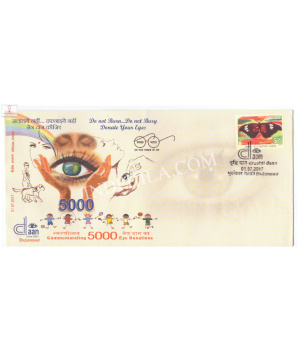 India 2017 Special Cover Of Drushti Danna Commemorating 5000 Eye Donations 2017 Bhubaneswar
