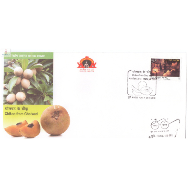 India 2018 Special Cover Of Mahapex 2018 Chikoo From Gholwad Pune
