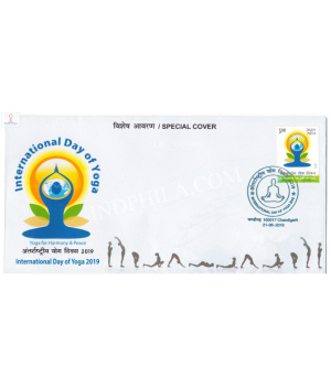 India 2019 Special Cover Of International Day Of Yoga 2019 Chandigarh