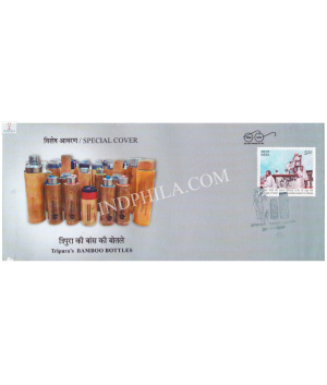 India 2020 Special Cover Of Tripuras Bamboo Bottles 2020
