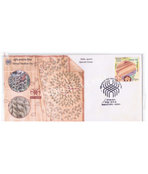 India 2021 Special Cover Of National Handloom Day 2021 Raipur