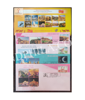 India 2021 Special Cover Of Unesco World Heritage Sites Of Rajasthan Set Of 4 Covers 2021