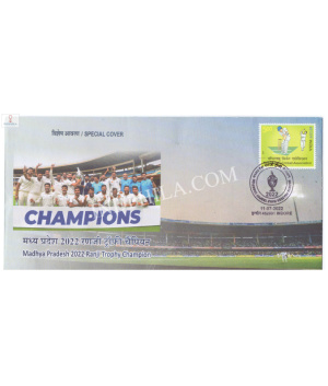 India 2022 Special Cover Of Madhya Pradesh 2022 Ranji Trophy Champion Cricket Indore