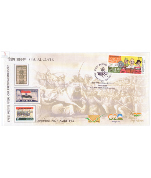 India 2023 Special Cover Of Amritpex 2023 Our Freedom Struggle