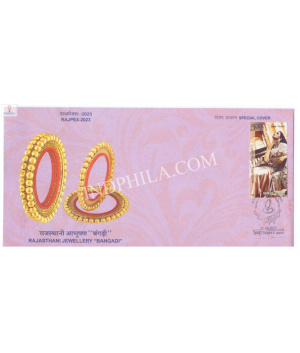 India 2023 Special Cover Of Rajpex 2023 Rajasthani Jewellery Bangadi Jaipur