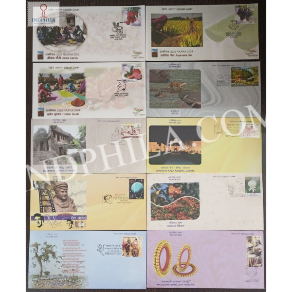 India 2023 Special Cover Of Rajpex 2023 Set Of 10 Covers