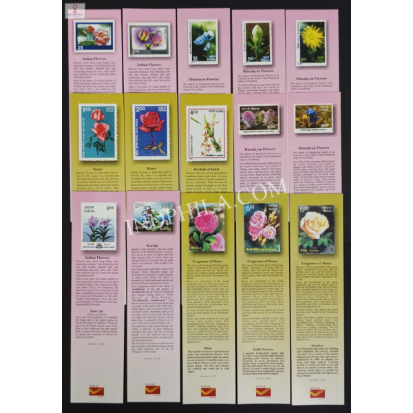Bookmarks on Flowers Group of 15