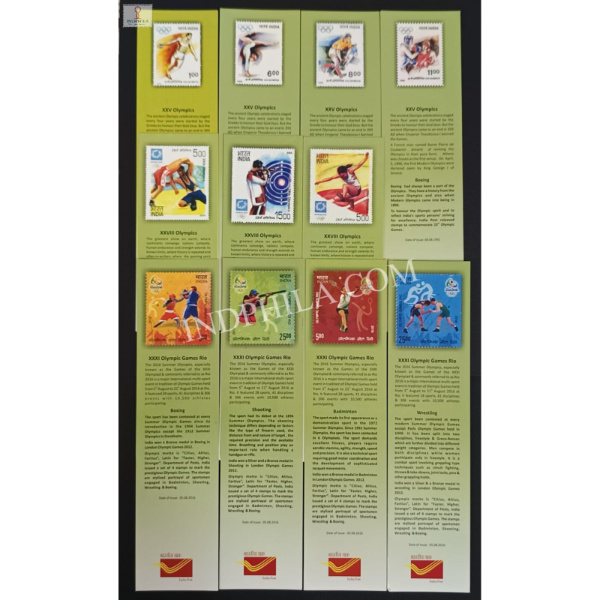 Bookmarks on Olympics on Stamps Set of 11
