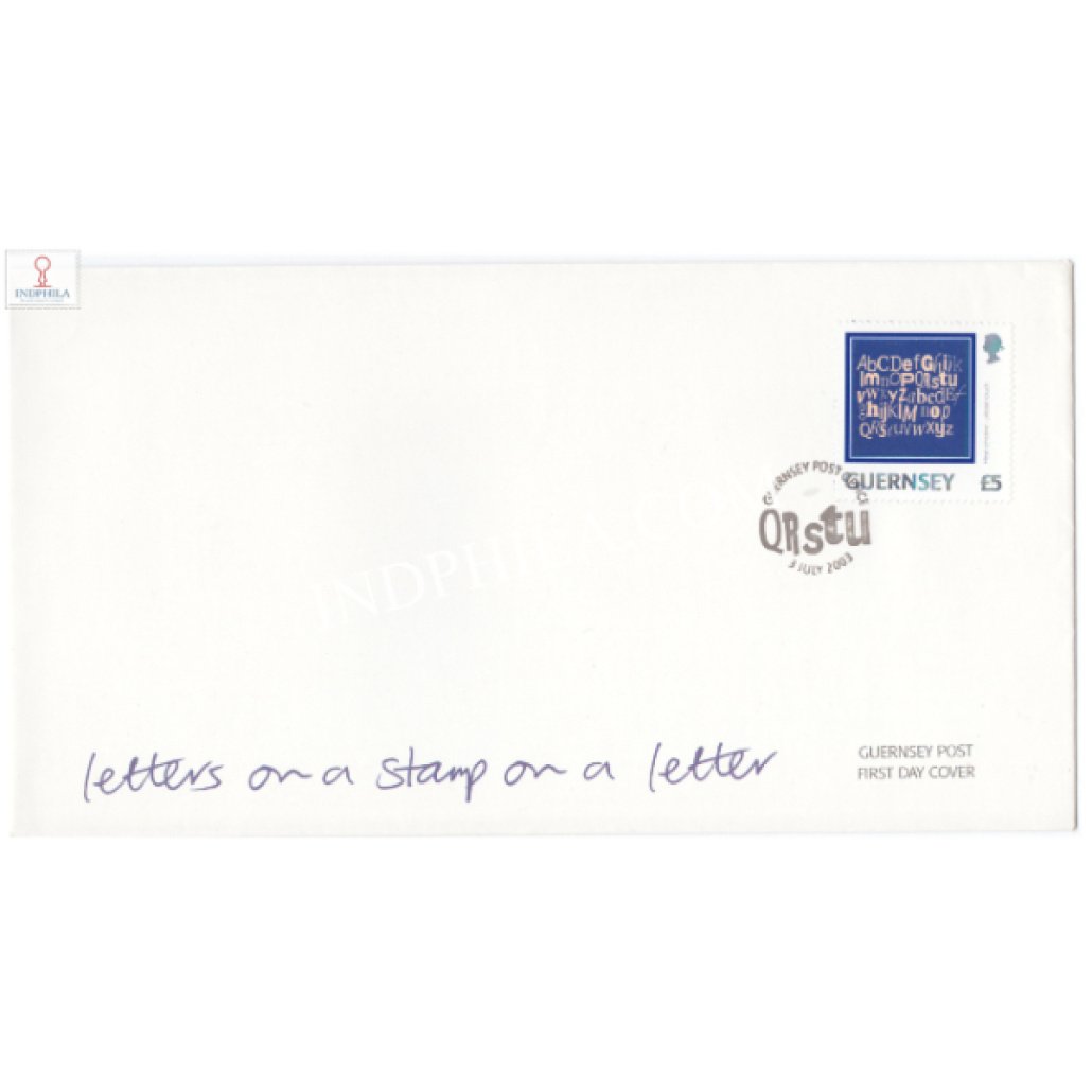 First Day Cover of Letters on a Stamp on a Letter Guernsey 2003 With ...