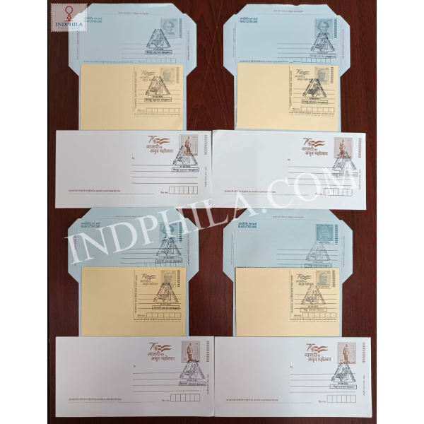 Special Cancellation Celebrating National Handloom Day on Postal Stationery Postcard Inland Letter and Envelope by 4 Different Bureaus of Karnataka