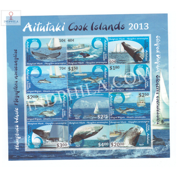 Humpback Whale Aitutaki Cook Islands 2013 MNH Sheet