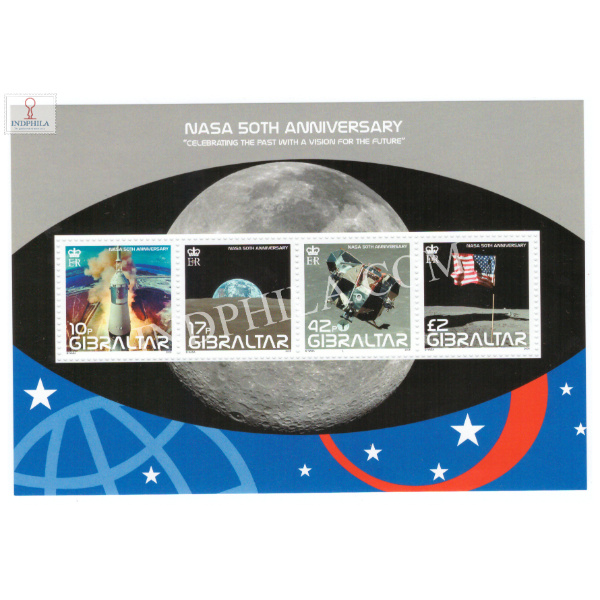 Nasa 50th Anniversary Gibraltar MNH Miniature Sheet
