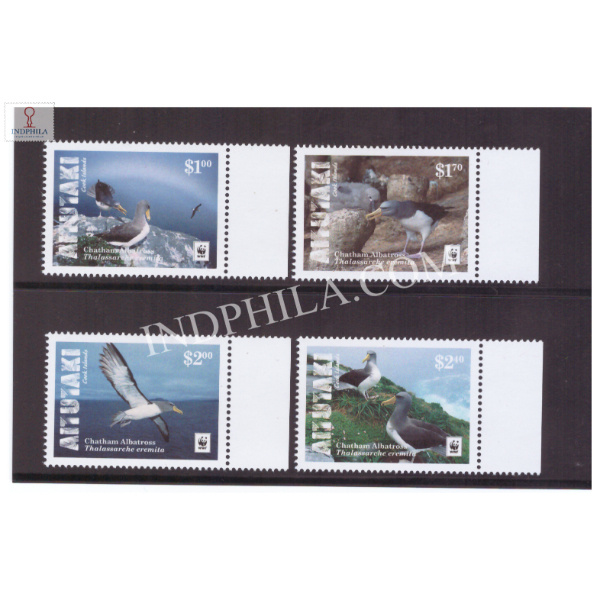 WWF Chatham Albatross Thalassarche eremita Aitutaki Cook Island Set of 4 MNH Stamp