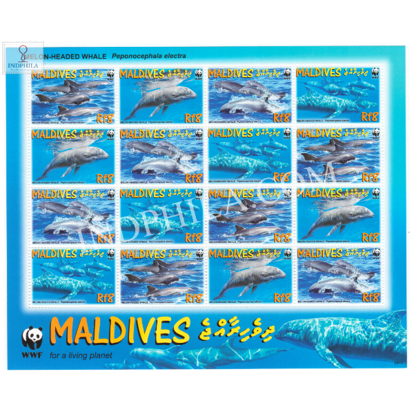 WWF Melon Headed Whale Maldives MNH Sheet