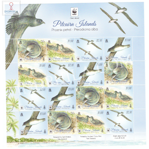 WWF Pitcairn Island Birds MNH Sheet