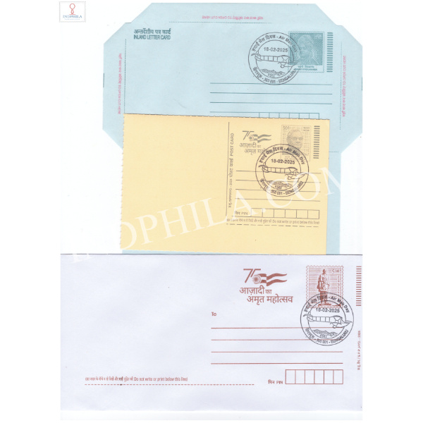 Special Cancellation of Air Mail Day on Postal Stationery Postcard Inland Letter and Envelope