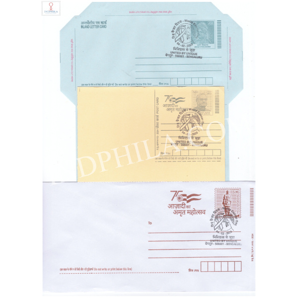 Special Cancellation of World Cancer Day on Postal Stationery Postcard Inland Letter and Envelope