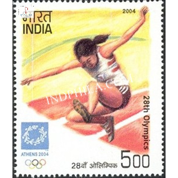 India 2004 28th Olympics Athletics Mnh Single Stamp