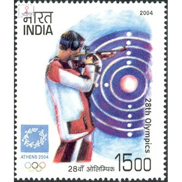 India 2004 28th Olympics Shooting Mnh Single Stamp