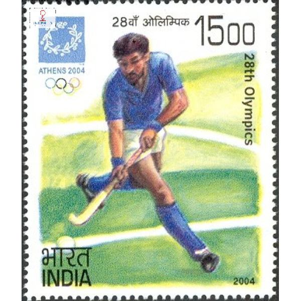 India 2004 28th Olympics hockey Mnh Single Stamp