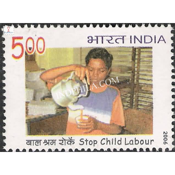 India 2006 Stop Child Labour Tea Stall Mnh Single Stamp