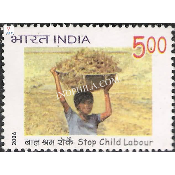 India 2006 Stop Child Labour boy with weight Mnh Single Stamp